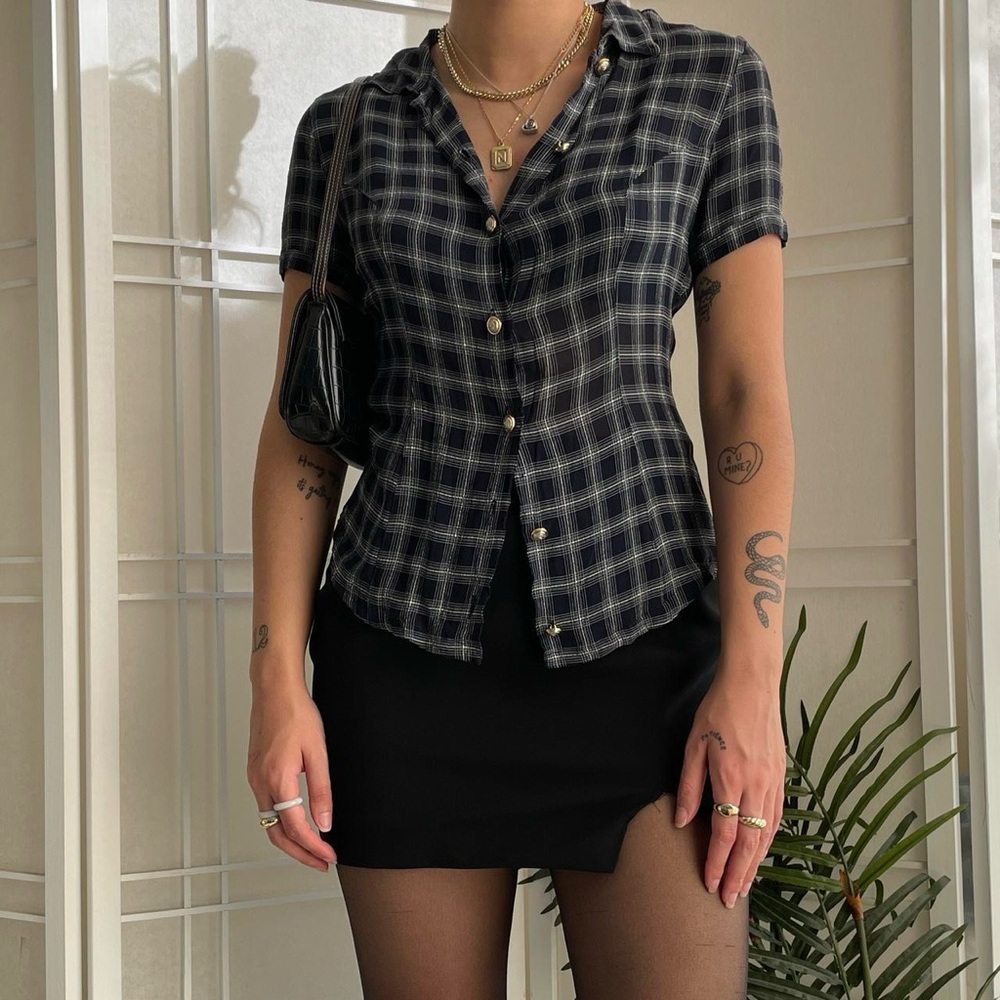 90s versace button up blouse